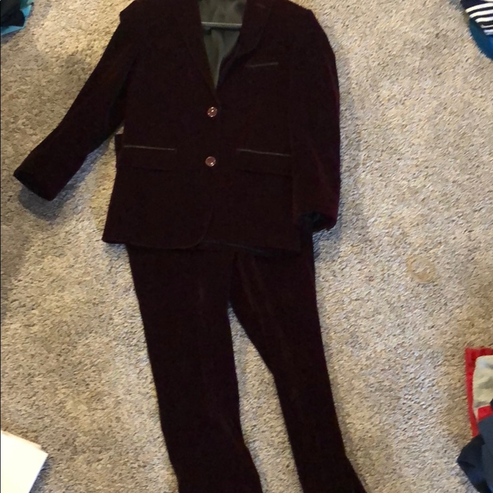 Geoffrey Beene velvet burgundy suit